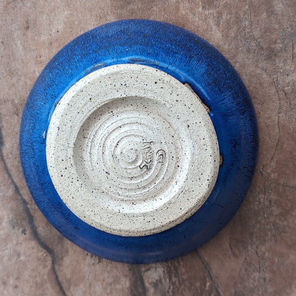 Handmade Studio Ceramics Pottery Hand Thrown Bowl Blue Black Glazed - Picture 4 of 5